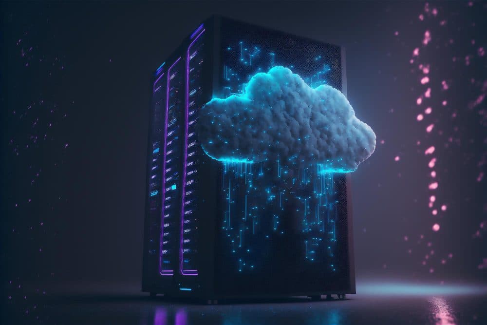 Digital cloud above data servers